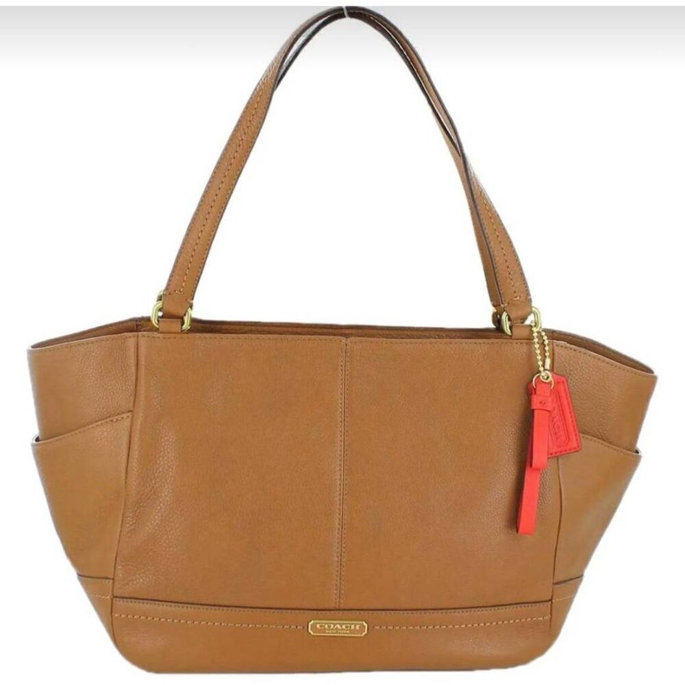 COACH Carrie Brown Leather Shoulder Bag Tote